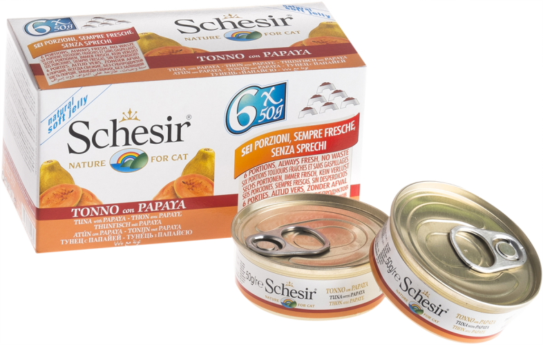 Schesir Multipack Cat Tuna i Papaja 6x50g